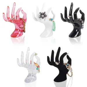 5-piece OK-hand jewelry display stands in clear, pink, white, black and velvet finish
