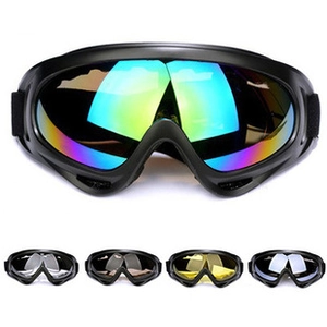 Detailed view of tactical outdoor goggles with five interchangeable lens color options