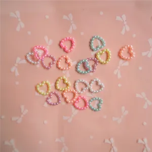 Colorful heart-shaped pearl beads for DIY crafts and jewelry making accessories