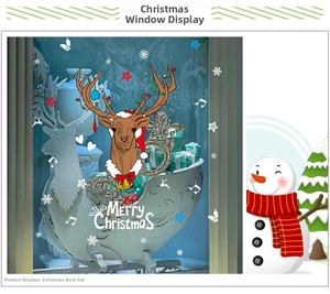 Détails de stickers de Noël renne avec flocons de neige et notes pour la décoration