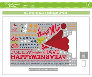 Detail view of 90x60cm Christmas wall sticker layout with Santa hats and stars