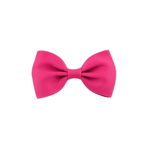Classic rose red grosgrain ribbon bow hair clip for girls with ribbed fabric texture