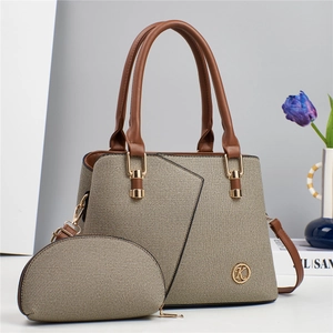 Tote Bag And Small Pouch PU Leather Textured Handheld Shoulder Crossbody Elegant Fashionable Trendy For Women