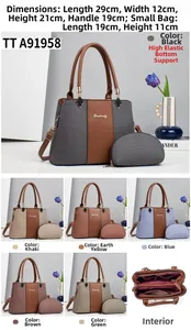 Détail du sac à main élégant avec compartiments multiples et petit porte-monnaie assorti