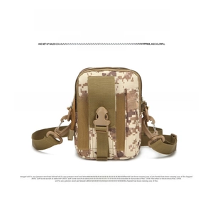 Tactical digital camo waist bag with durable nylon material and buckle front pocket