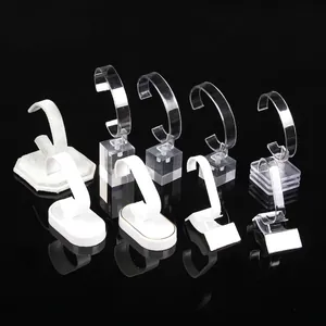 Watch Display Stand Acrylic Clear C-Shape Jewelry Bracelet Holder Base For Retail Store Counter Showcase Organization