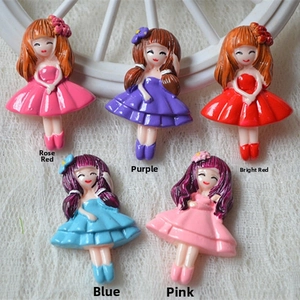 Colorful resin girl charms for DIY hair clips and cream glue phone case decorations