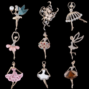 Elegant Ballet Dancer Fairy Angel Charms Alloy Rhinestone Enamel Crystal Faux Artificial Pearl DIY Jewelry Accessories