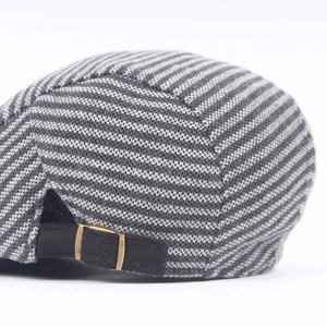 Béret rayé pour hommes avec boucle métallique réglable pour l'automne et l'hiver