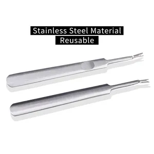 Reusable stainless steel nail cuticle trimmers with anti-slip handle on white background