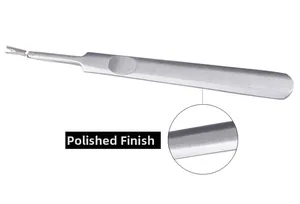 Polished stainless steel cuticle pusher and trimmer fork tool for professional manicure