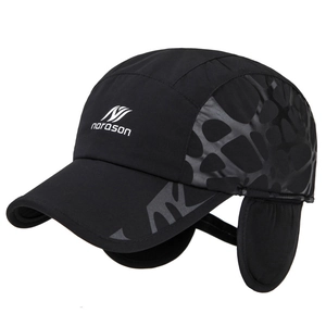 Winter thermal baseball cap with ear flaps and windproof fabric for outdoor activities