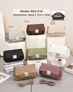 Multi-color collection of textured leather flap shoulder bags with metal turn-lock closure