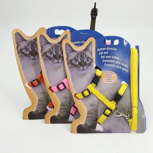 Adjustable Nylon Cat Harness And Leash H-Shape Webbing Walking For Small Kittens Cats Outdoor