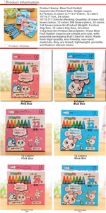 Detail showing 8, 12, and 24 color sets of washable rotating crayons in blue and pink boxes
