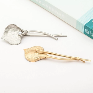 Elegante Calla Lelie Bloem Metalen Haarclips Met Neparel Mat Goud Zilver Roségoud Haaraccessoires
