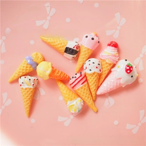Detailed assortment of miniature resin ice cream cone charms for DIY jewelry and crafts