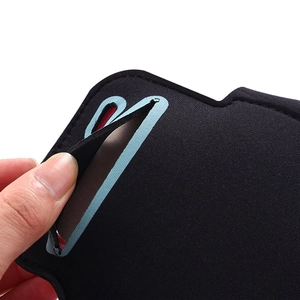 Waterproof neoprene running arm bag for smartphones with premium stitched edges and card slot