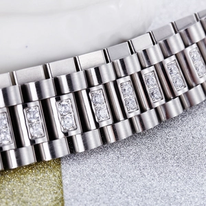 Mens silver stainless steel bracelet with cubic zirconia inlay and brushed finish