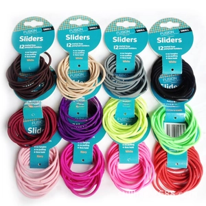Set of 12 multi-color 3mm elastic hair ties with metal-free design for damage-free styling