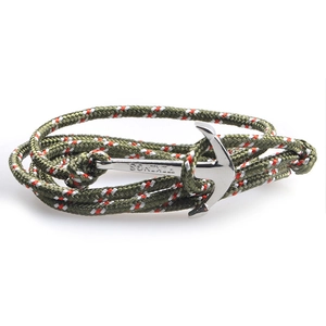 Anchor Bracelet For Men Women Nautical Viking Style Multi-Wrap Braided Nylon Rope Alloy Clasp Vintage Adjustable