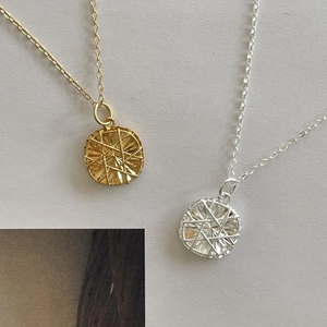 Elegant 925 sterling silver square sugar necklaces in gold and silver with woven texture