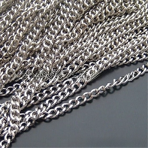 Close-up of alloy double lobster clasps and extension chains for DIY jewelry making