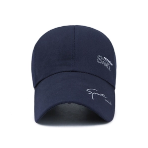 Navy blue cotton baseball cap with recreation sports print for outdoor sun protection