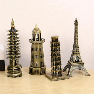 Figurine della Torre Eiffel e monumenti mondiali in metallo bronzo per la casa
