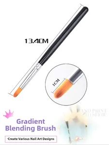 Detail of 13.4cm nail art ombre brush with 1cm round sponge bristles for gradient DIY