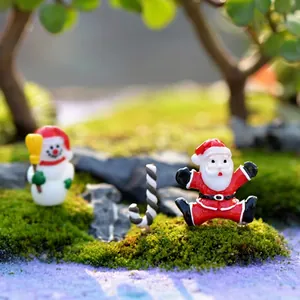 Figurines de Noël miniatures en résine avec Père Noël et bonhomme de neige pour paysages