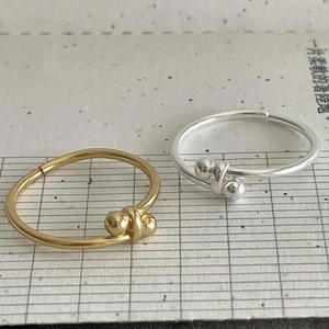 Minimalist 925 sterling silver beaded knot rings in gold and silver finish options