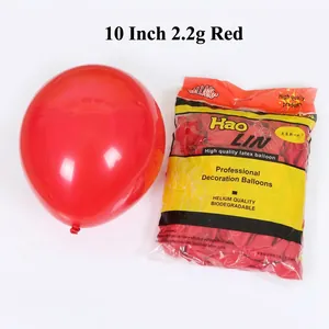 Red 10-inch latex balloons 2.2g weight for Christmas decoration by Hao LIN brand
