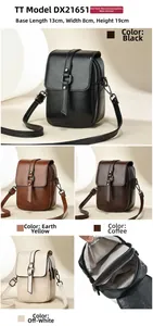 Detailed cross-section showing three-layer interior structure and dimensions of small crossbody bag