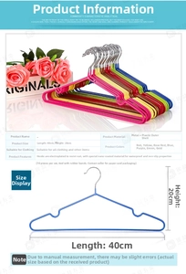 Detail view of anti-slip metal hangers with nano coating, measuring 40cm by 20cm