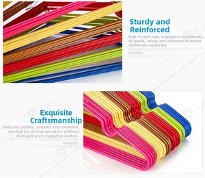 Detail of steel core hangers with PE coating showing smooth anti-snagging finish