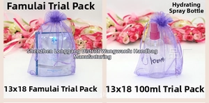 Detailed comparison of 13x18cm purple organza drawstring bags holding various items