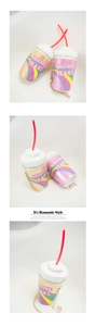 Detail of glittery rainbow sequins and unicorn tears text on cola bottle crossbody bag