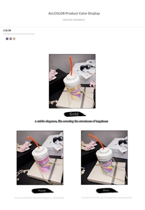 Detail of glitter soda cup crossbody bags in gold, purple, and silver with unicorn tears text