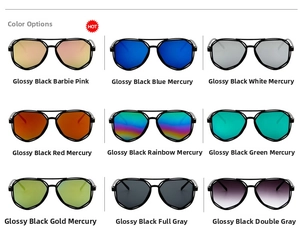 Multiple color options for oversized polygonal sunglasses with mirrored lenses
