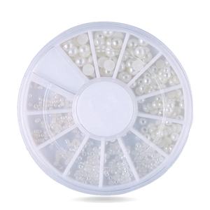 Décorations De Nail Art Semi Rondes Fausses Künstliche Perles Rhinestones Mix Tailles Roue Résine Pour Bricolage Manucure