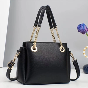 Sac À Main Pour Femme En Cuir PU Motif Litchi Sac À Épaule Avec Poignée Chaîne Dorée Sac Bandoulière Mode