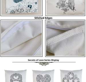 Detailed view of the invisible zipper and overlock stitching on the secret garden pillowcase