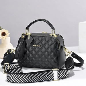 Damen Gesteppte PU Leder Umhängetasche Mode Lässige Kleine Quadratische Handtasche Elegante Henkeltasche Mit Breitem Gurt