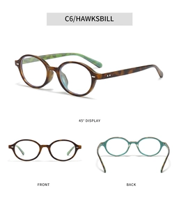 Macro detail of retro oval tortoiseshell glasses with mint green inner frame and silver rivets