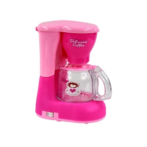 Macchina da caffè giocattolo rosa per bambini con caraffa trasparente e cuoricini