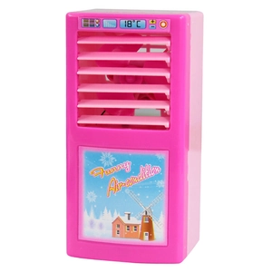 Mini condizionatore giocattolo rosa per bambini con display 18 gradi e adesivi