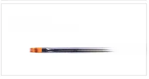 Detail of professional nail art brush with purple crystal handle and gradient bristles
