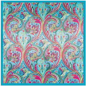 90x90cm bohemian paisley silk square scarf featuring vibrant floral ethnic patterns