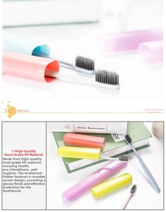Detail showing portable travel toothbrush case made of premium food-grade PP material